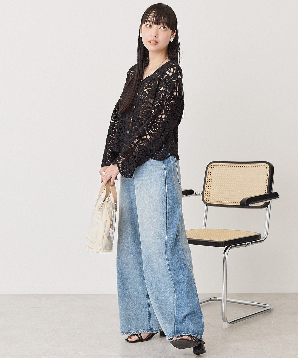 AMERICAN HOLIC クロシェニットVネックカーディガン 