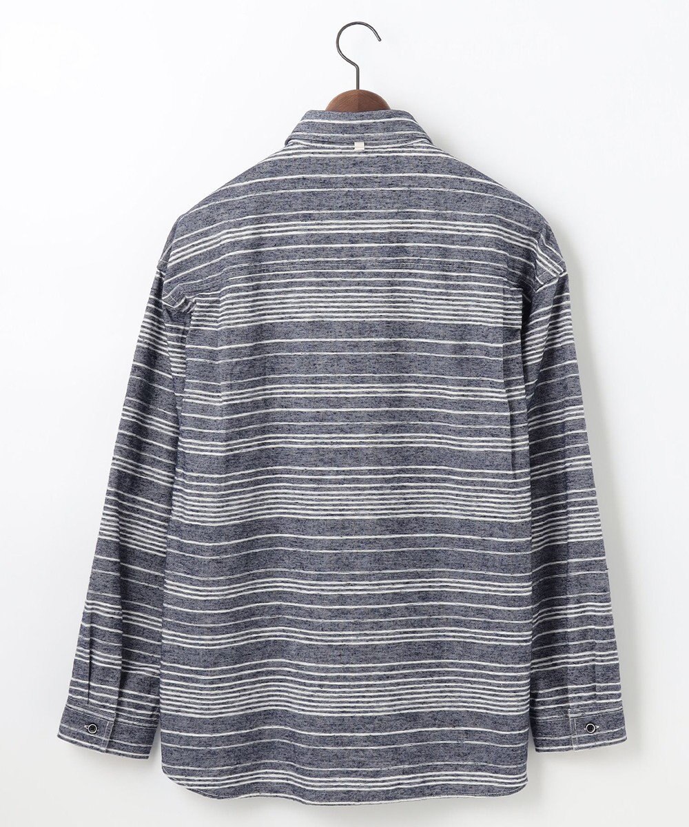 JOSEPH ABBOUD MOUNTAIN 【SPACE／UNISEX】OGスラブシャンブレーマルチボーダー シャツ 