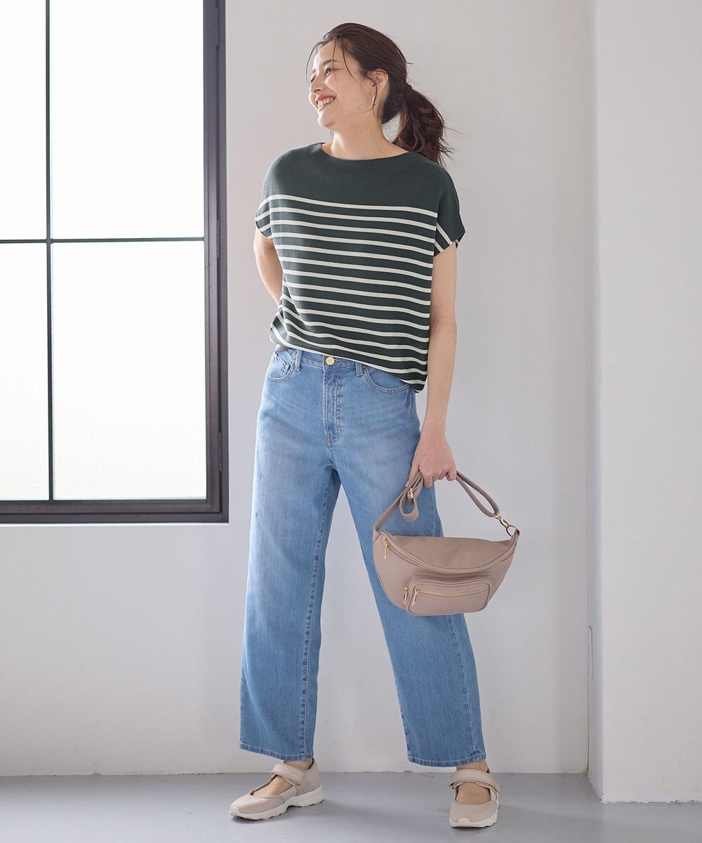 ANY 【洗濯機可/アンチピリング/UVカット】アクリルガーターフレンチスリーブニット 