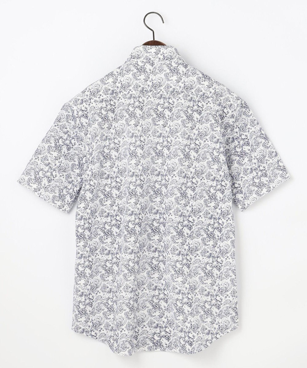 JOSEPH ABBOUD 【日本製ジャージー使用・清涼感・イージーケア】シャンブレー ペイズリープリント シャツ 