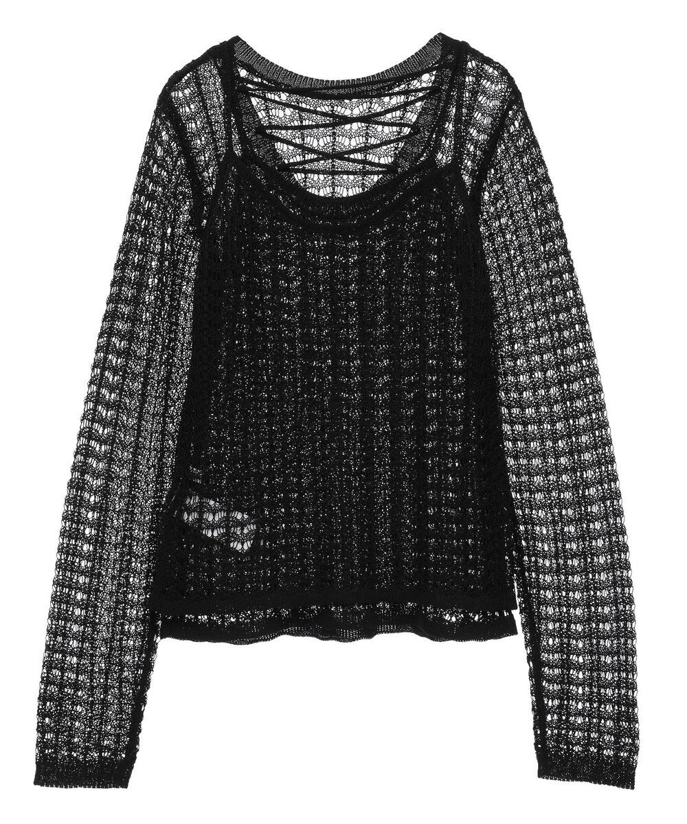 Green Parks ＳＥＴ２点　クロシェ風ニットプルオーバー 