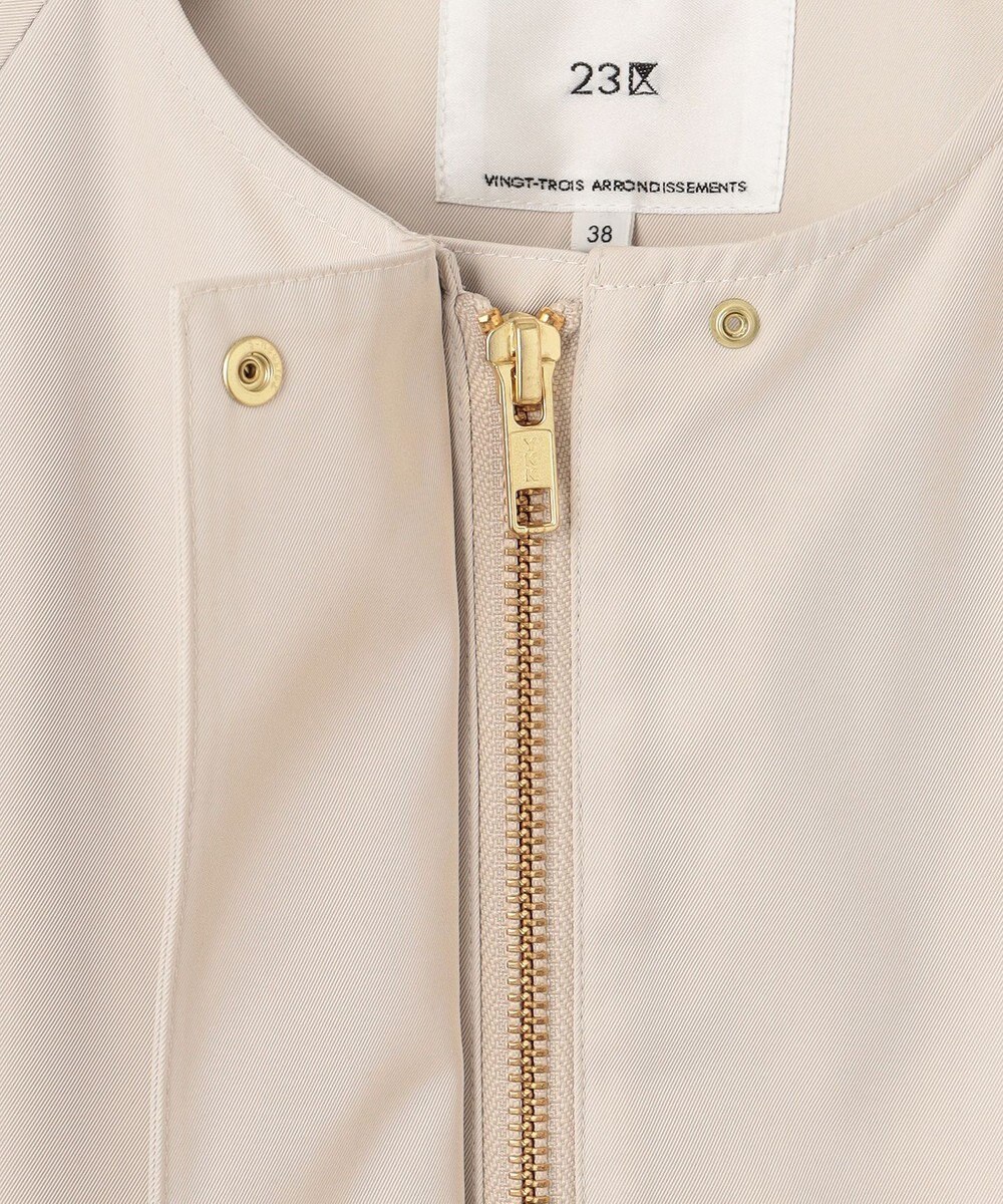 23区 【撥水加工】ライトツイル ノーカラーコート 