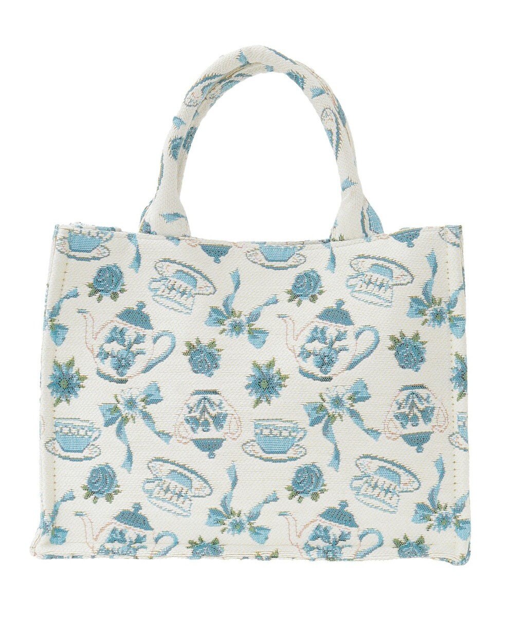 Maison de FLEUR ティーカップ柄ゴブランスクエアトートバッグ 
