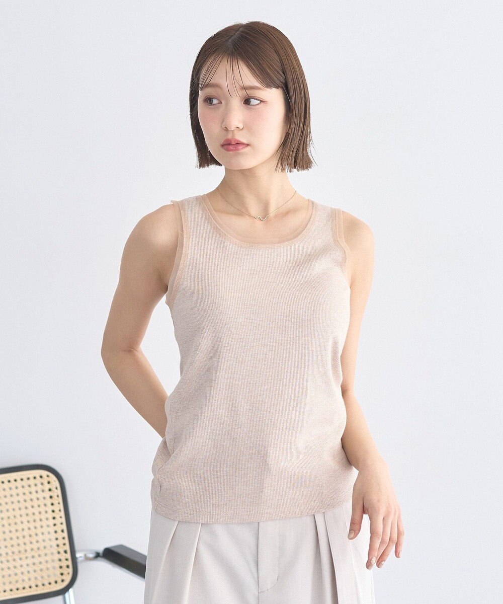 earth music&ecology エッジチュールラメテレコタンクトップ 