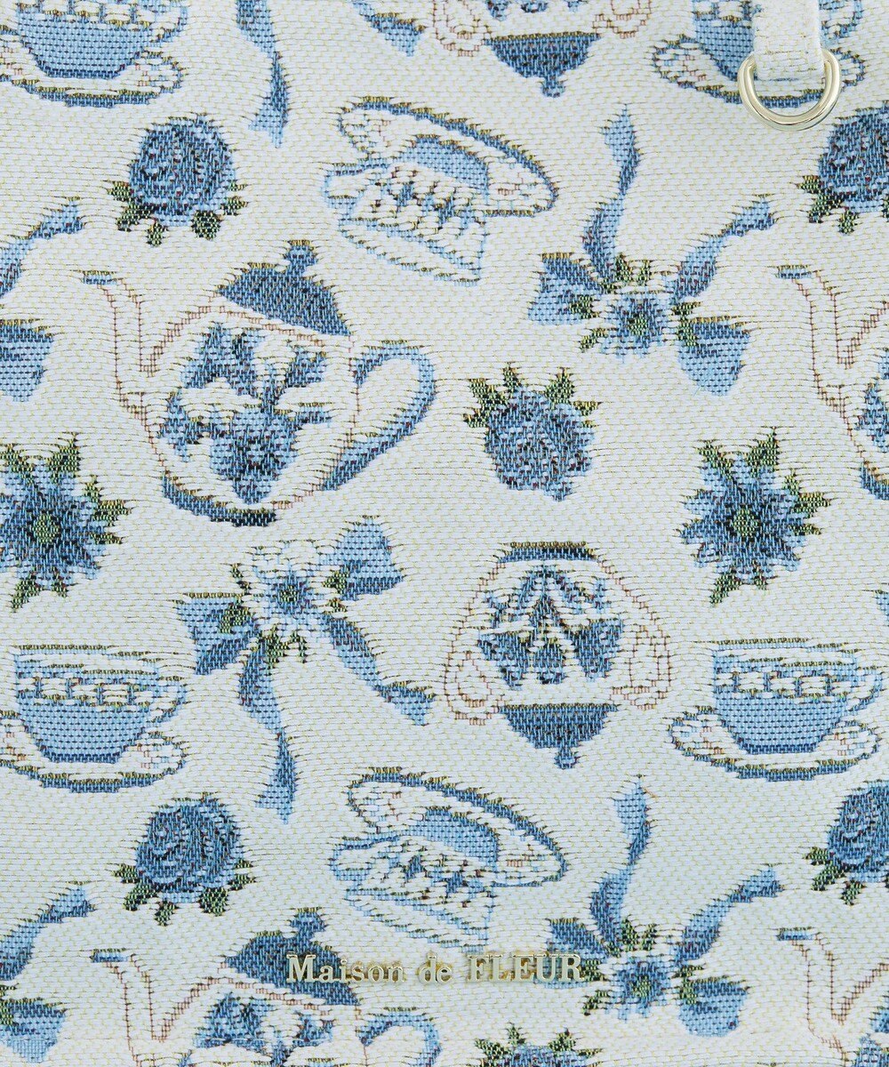Maison de FLEUR ティーカップ柄ゴブランスクエアトートバッグ 