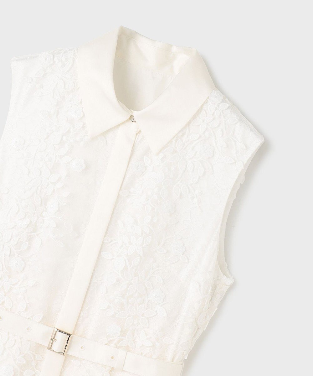 GRACE CONTINENTAL フラワーライン刺繍ワンピース 