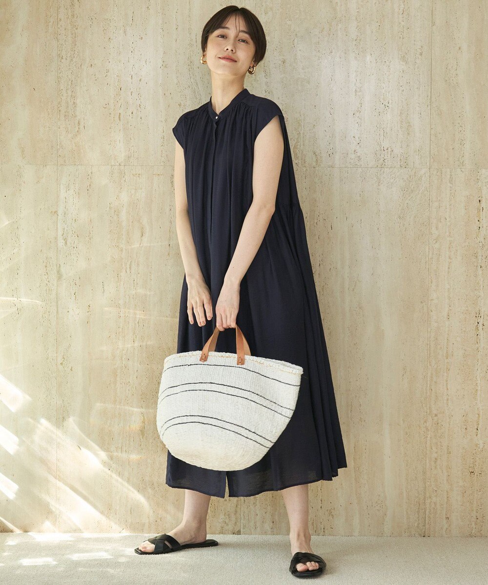 UNFILO ヴィンテージシアー ギャザーワンピース 