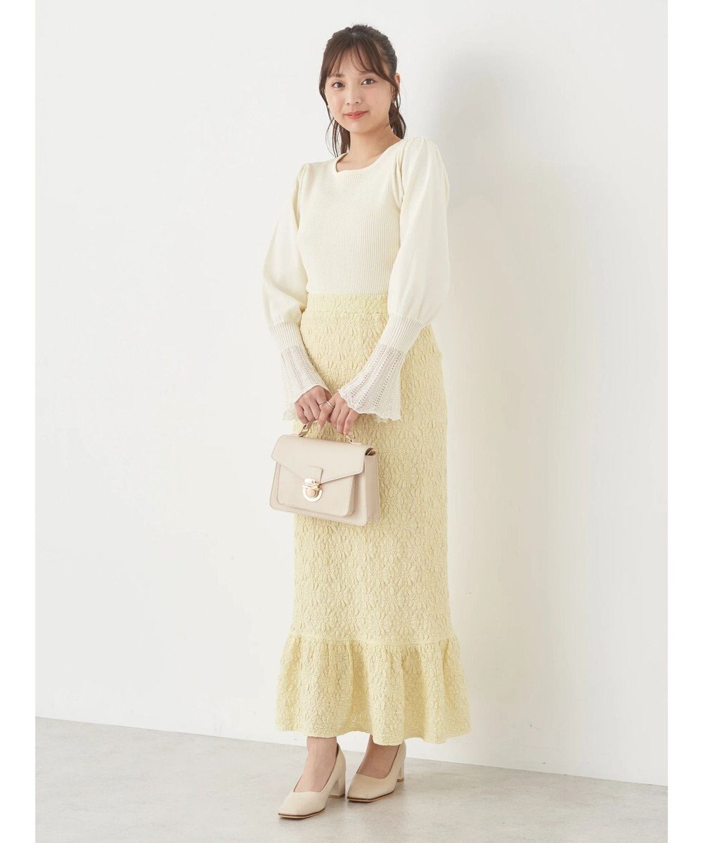 earth music&ecology 袖ポイントニットプルオーバー 