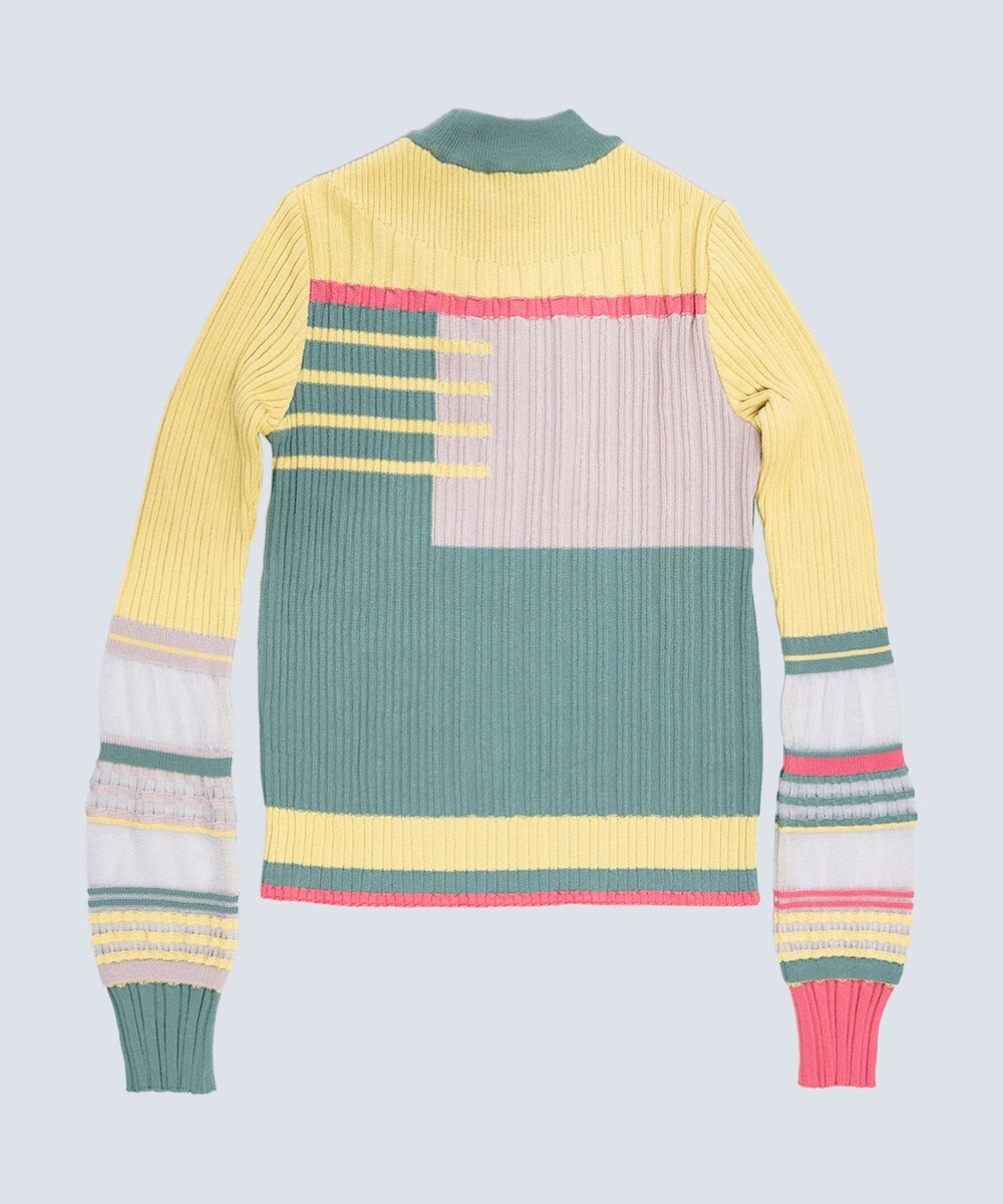 COQ CONCORD カラーブロックリブニット 