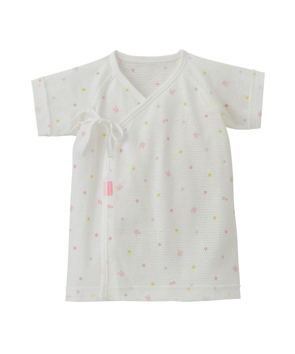 MIKI HOUSE HOT BISCUITS 【50-60cm】 メッシュ素材 総柄短肌着 