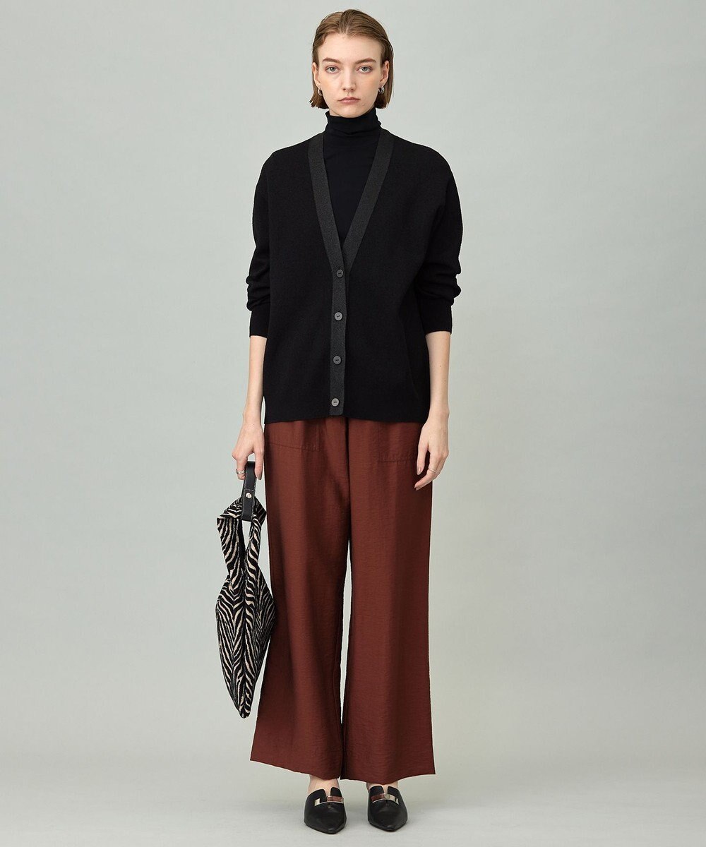 ICB L 【洗える】 ウールテンセルミニブークレ カーディガン 