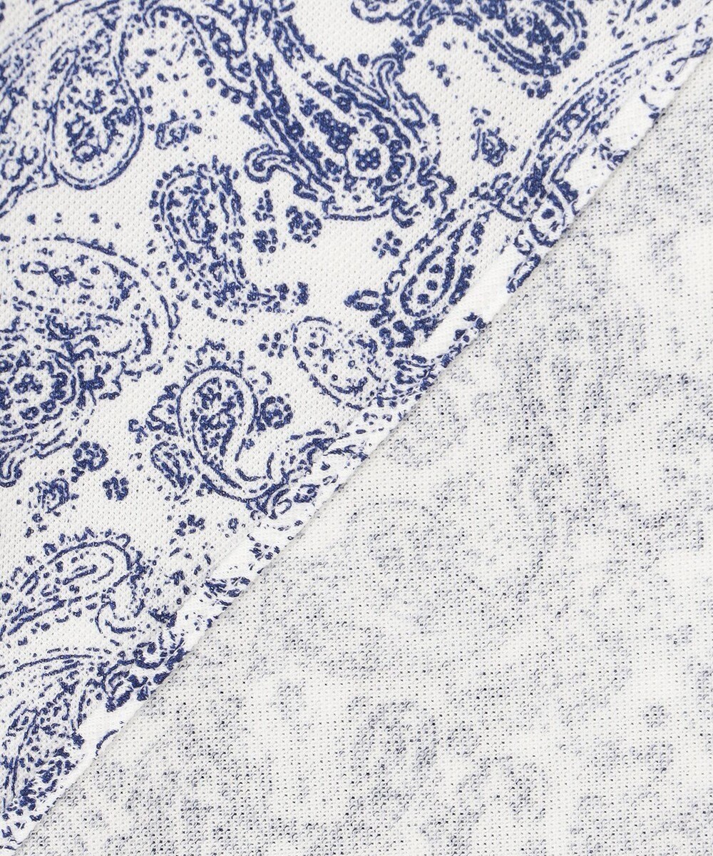 JOSEPH ABBOUD 【日本製ジャージー使用・清涼感・イージーケア】シャンブレー ペイズリープリント シャツ 