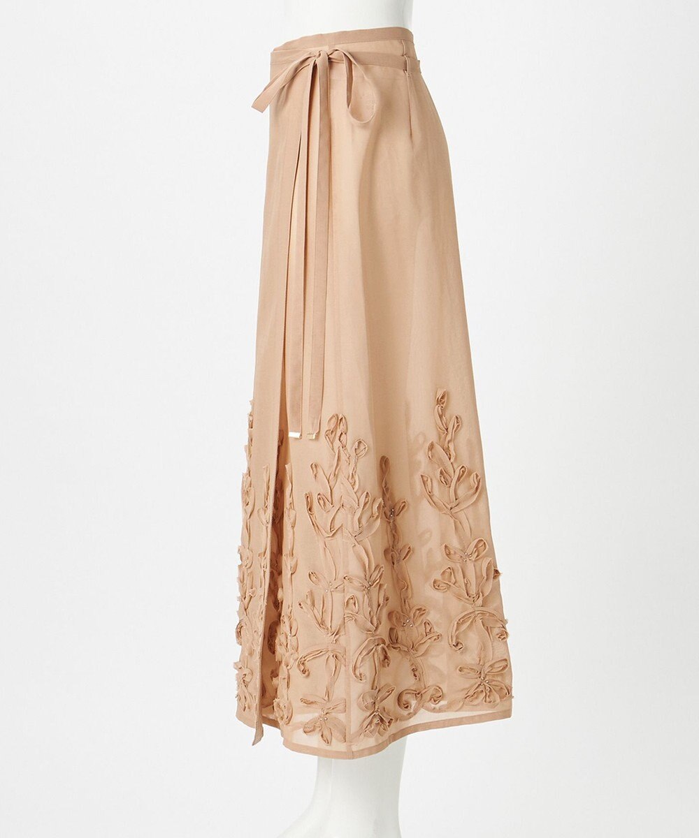 23区 【GOLD LABEL】コットンオーガンジー 刺繍 ラップスカート 