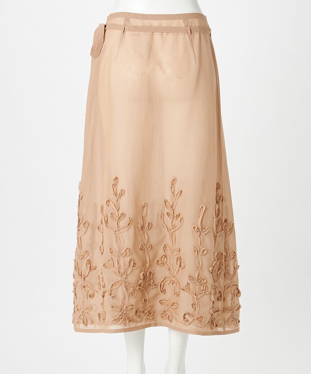 23区 【GOLD LABEL】コットンオーガンジー 刺繍 ラップスカート 