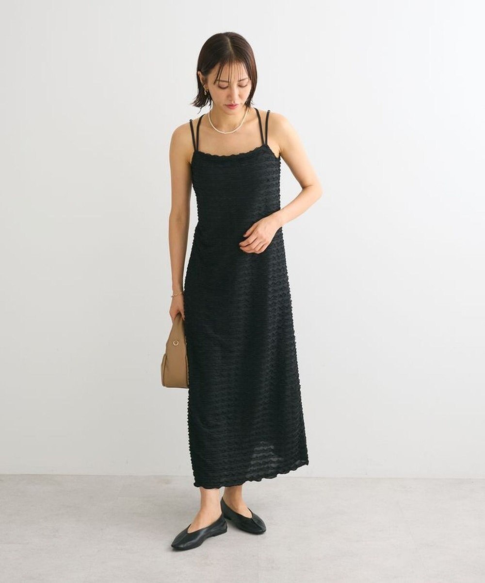 Green Parks カップ付きフリル生地キャミワンピース 