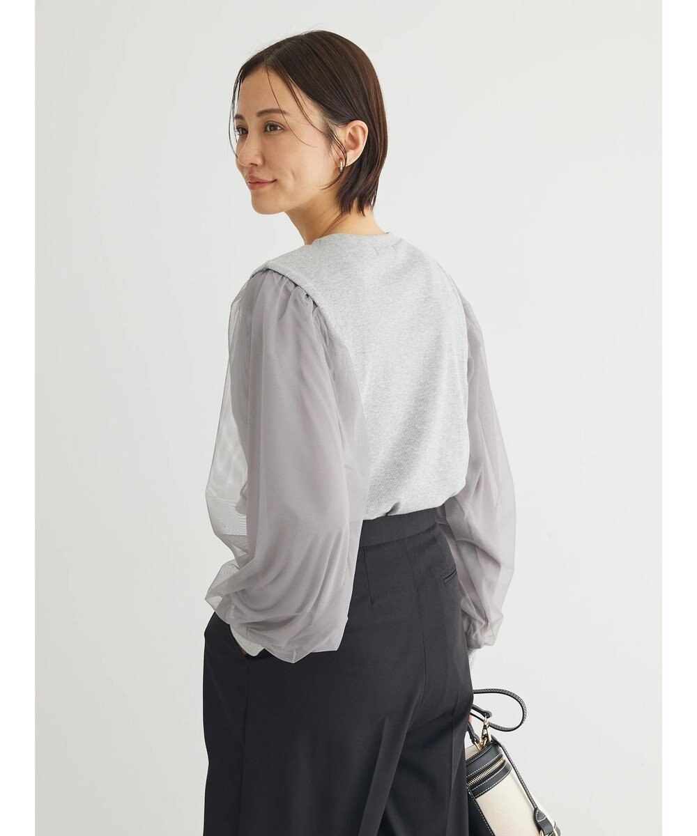 Green Parks 袖チュールドッキングリブプルオーバー 