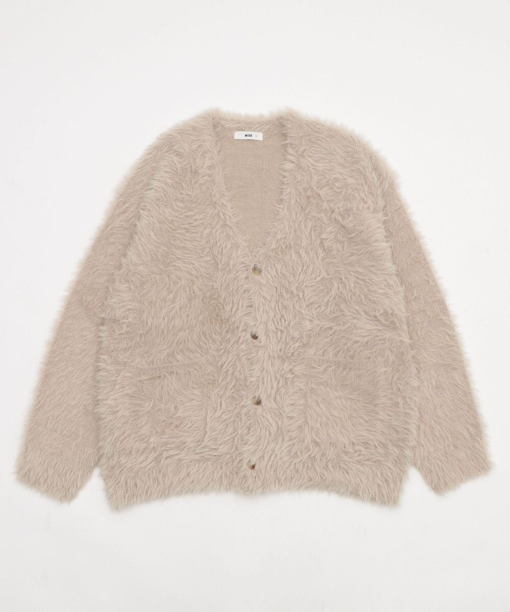 WEGO 【2025秋冬新作/ユニセックス着用ITEM/SMLサイズ展開】フェザーニットカーディガン 
