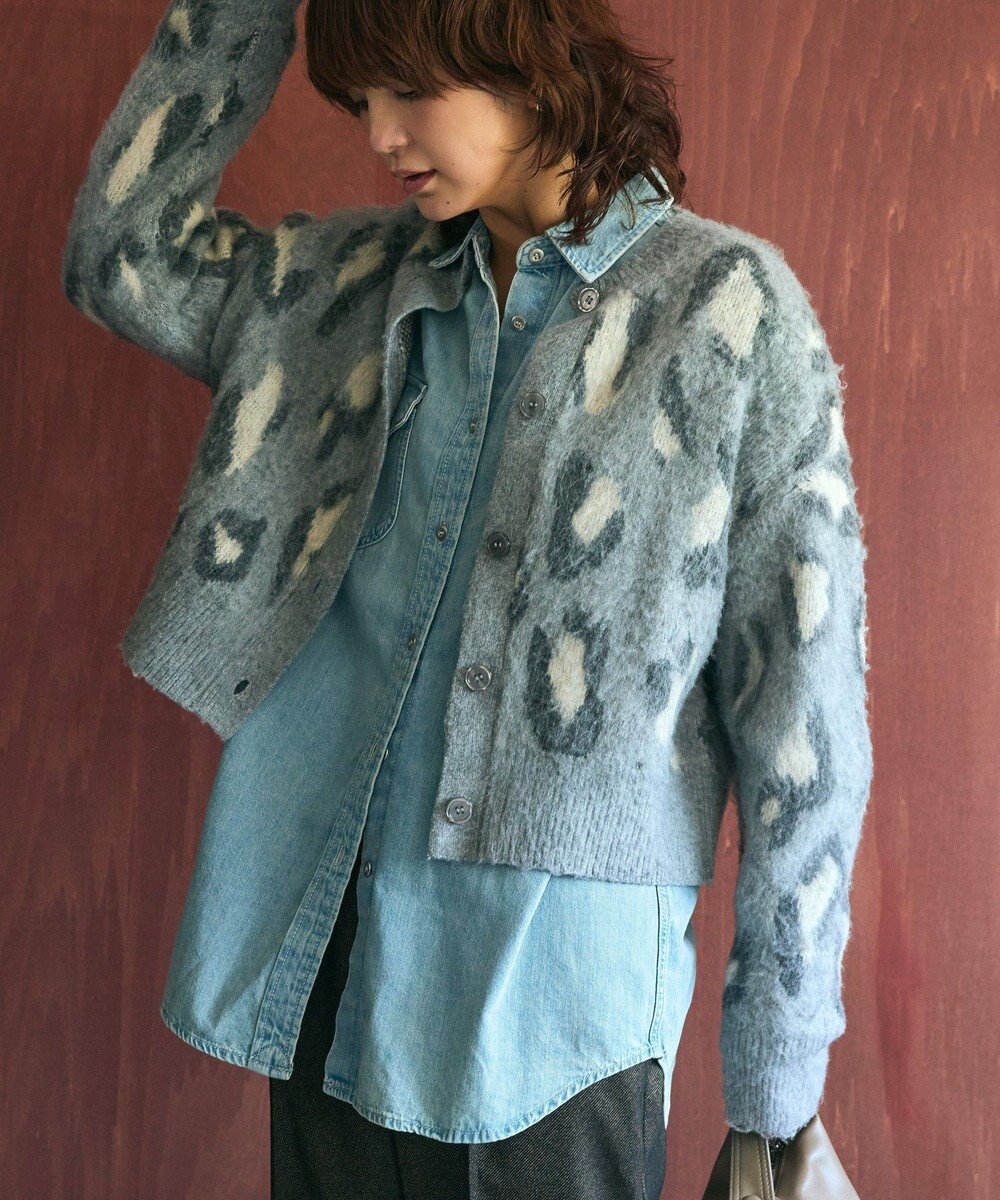 AMERICAN HOLIC レオパード柄ニットカーディガン 