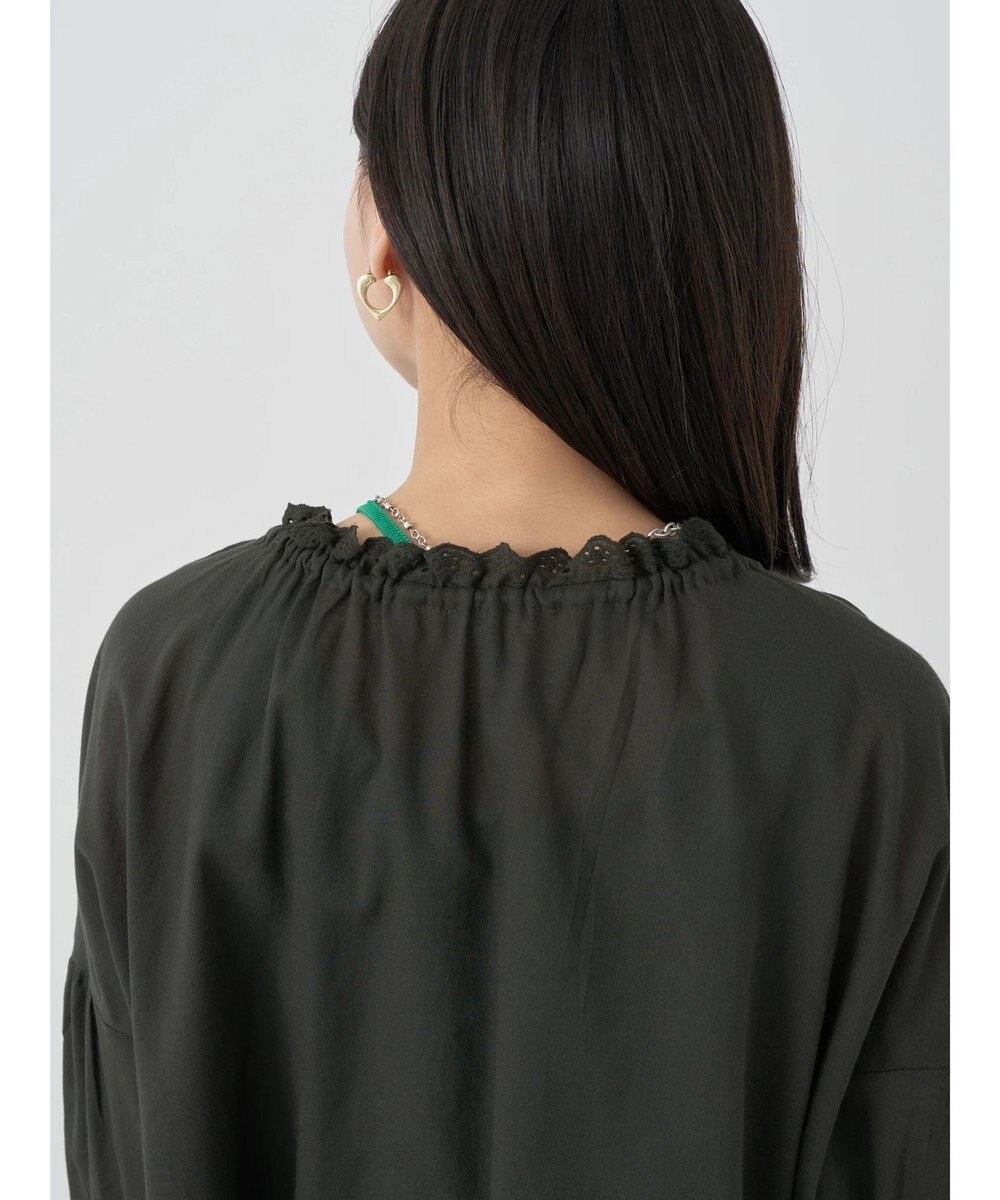 earth music&ecology ギャザーショートブラウス 