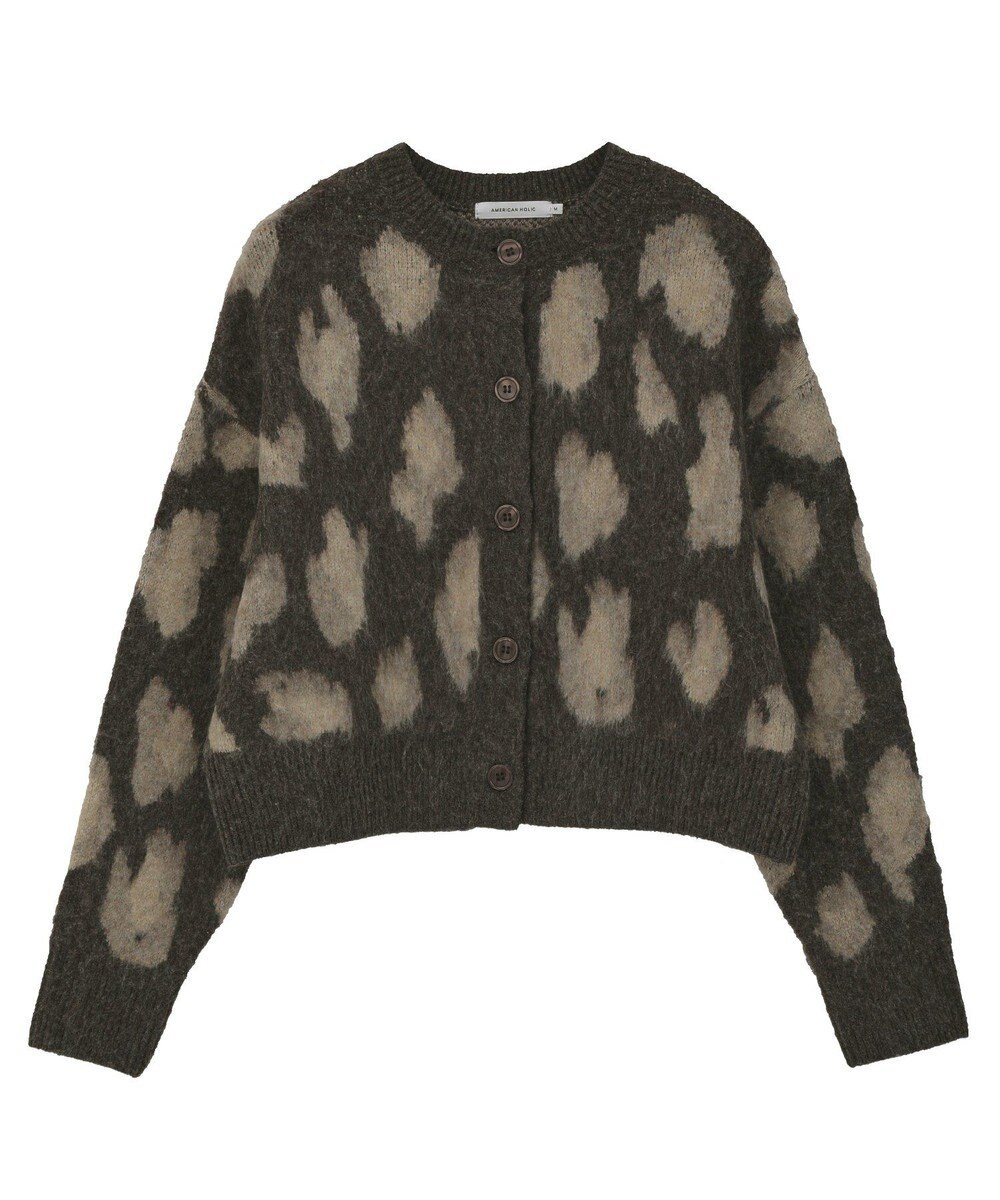AMERICAN HOLIC レオパード柄ニットカーディガン 