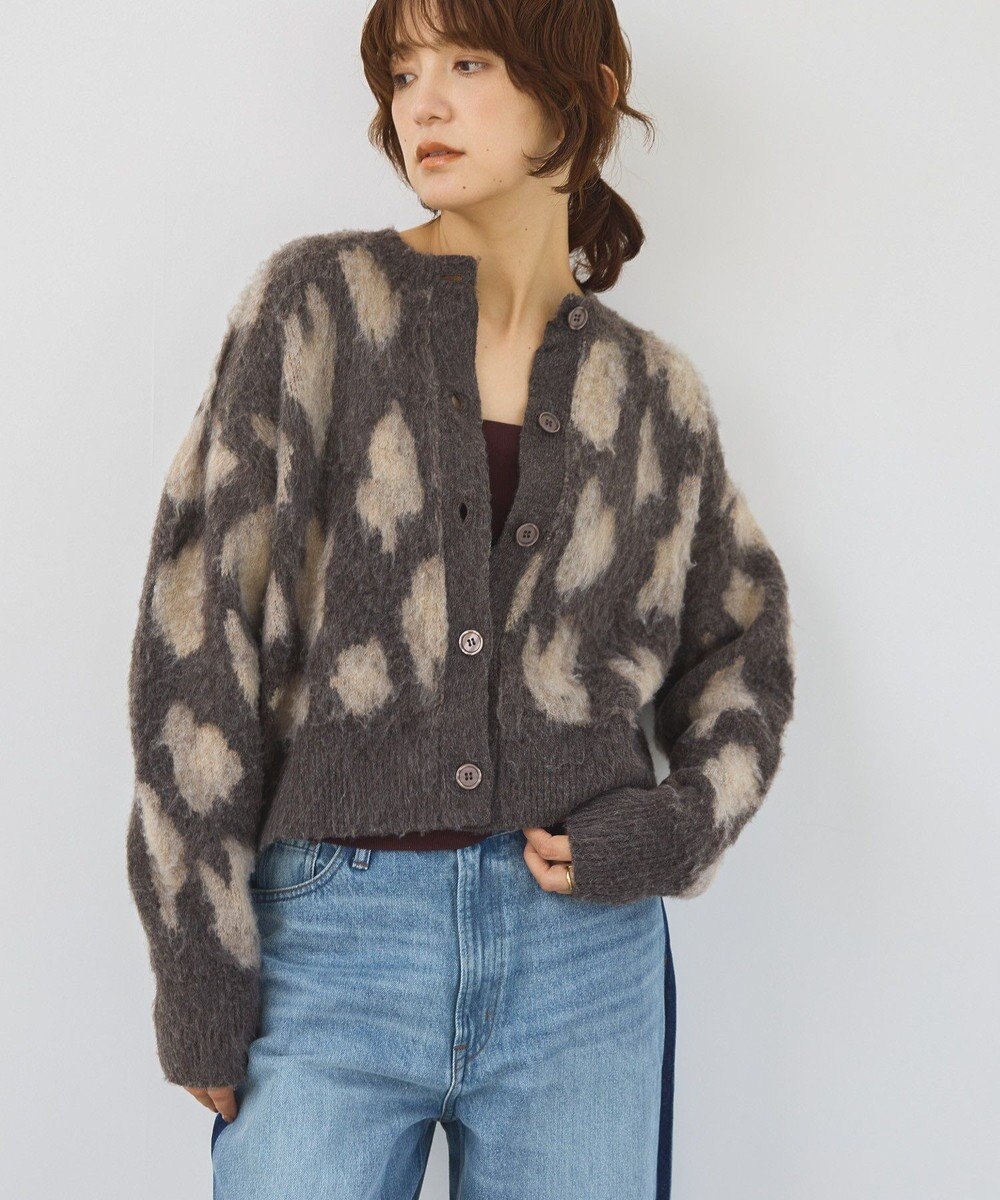 AMERICAN HOLIC レオパード柄ニットカーディガン 