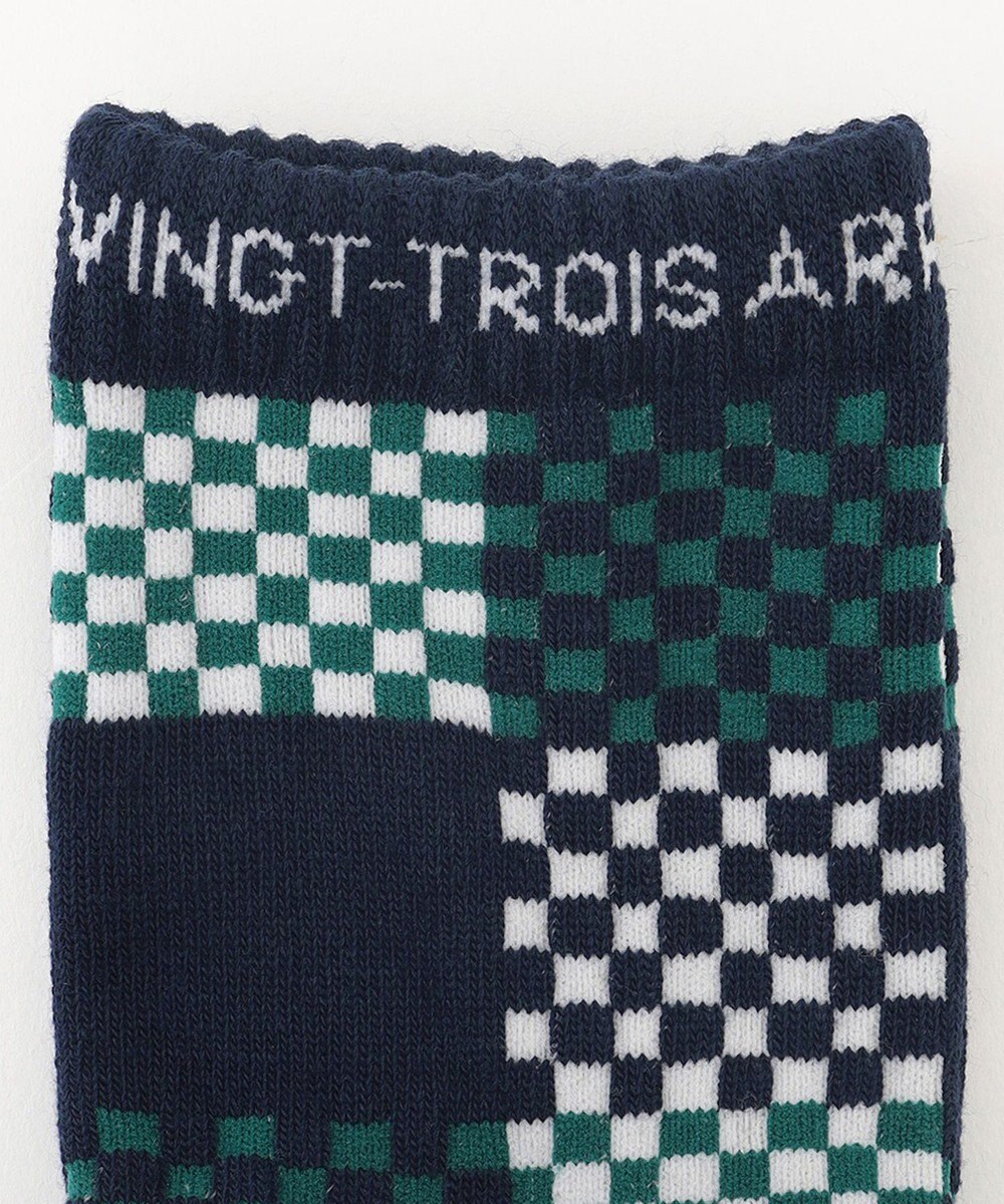 23区GOLF 【MEN】チェック柄 ハーフソックス 