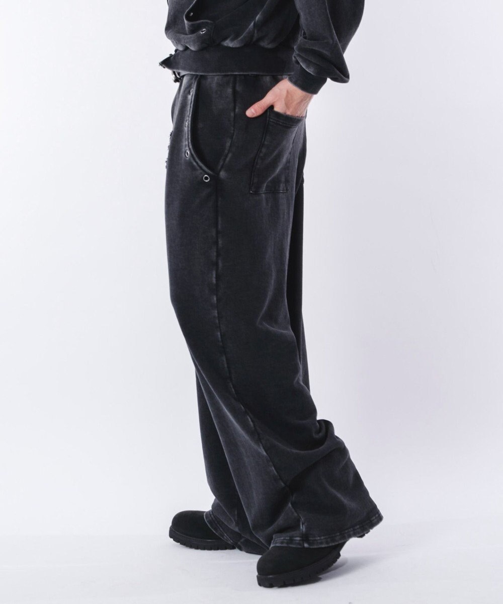 WEGO 【ウエストゴム/ユニセックス着用ITEM】ブリーチハトメスウェットパンツ 