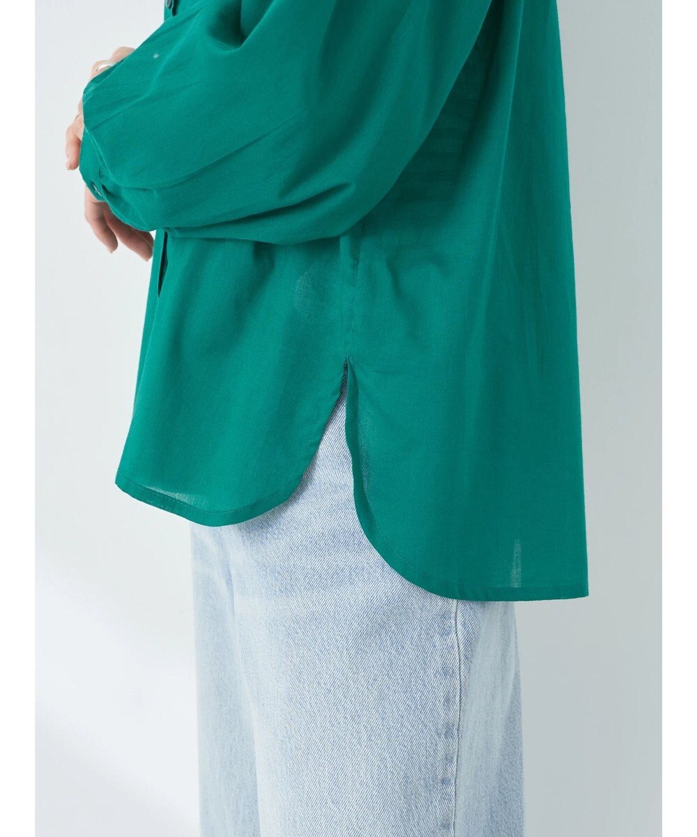 earth music&ecology コットンボイルギャザーシャツ 