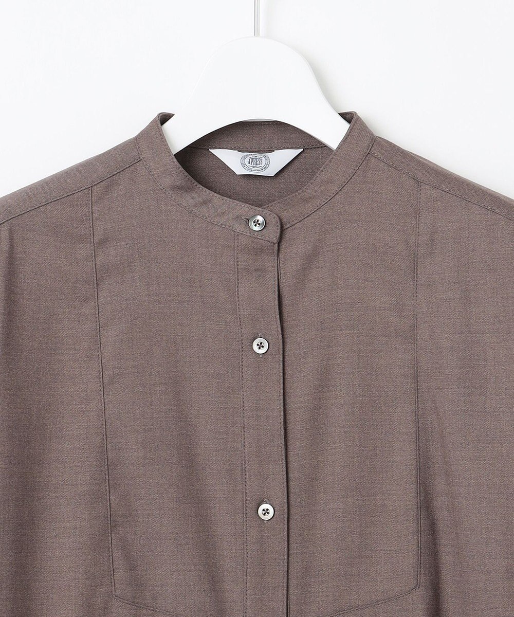 J.PRESS LADIES L 【洗える】T/Rウォッシャブルギャバ バンドカラー ワンピース 