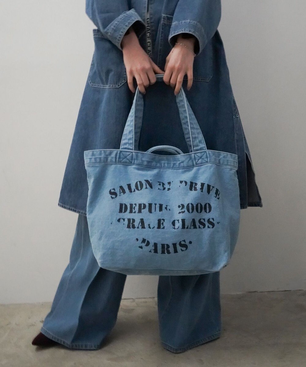 GRACE CONTINENTAL レタードデニムトート 