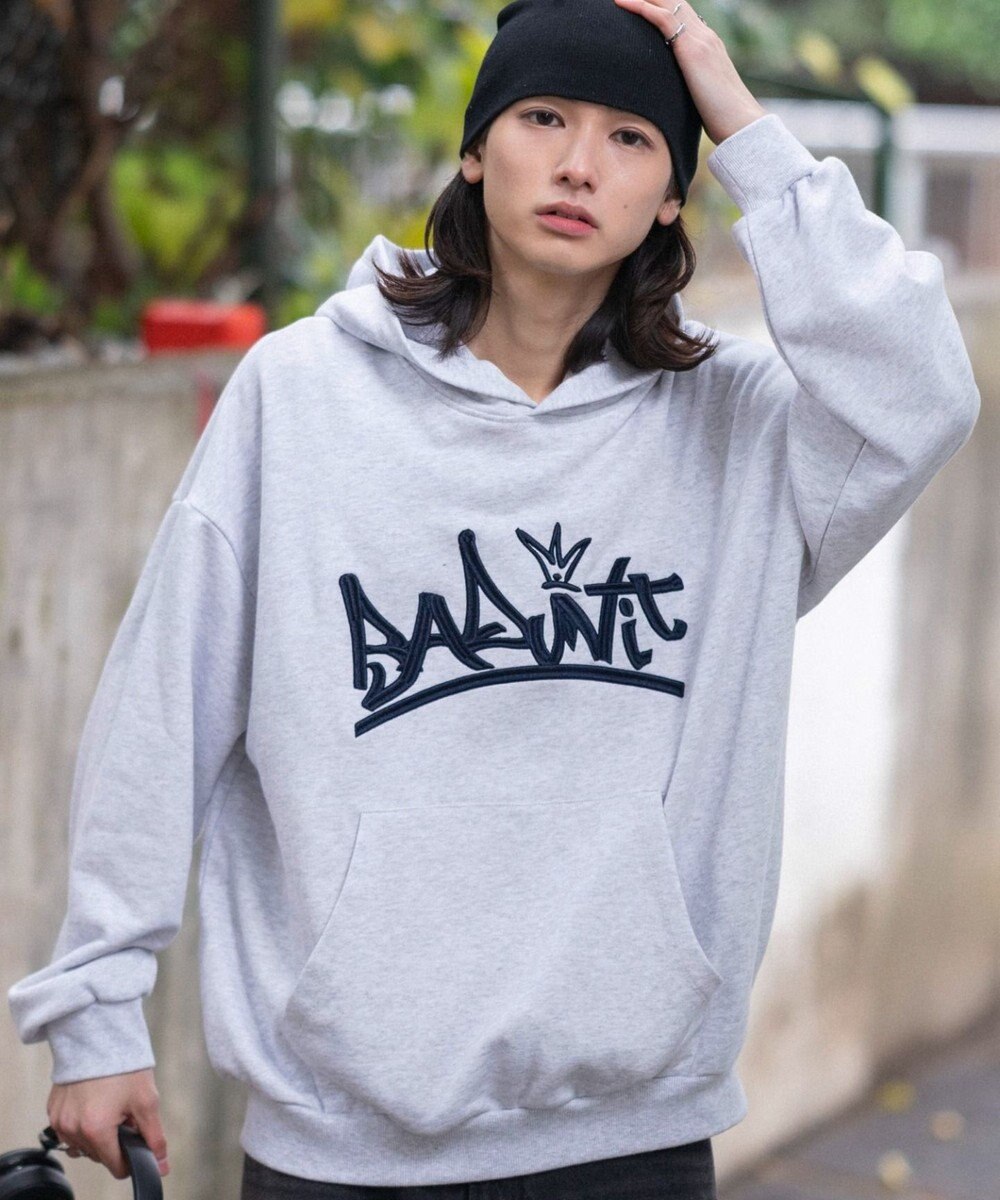 WEGO 【ユニセックス着用ITEM/SMLサイズ展開】グラフィックロゴプルパーカー 