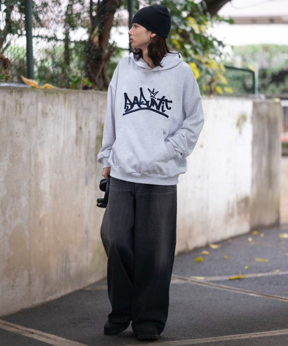 WEGO 【ユニセックス着用ITEM/SMLサイズ展開】グラフィックロゴプルパーカー 