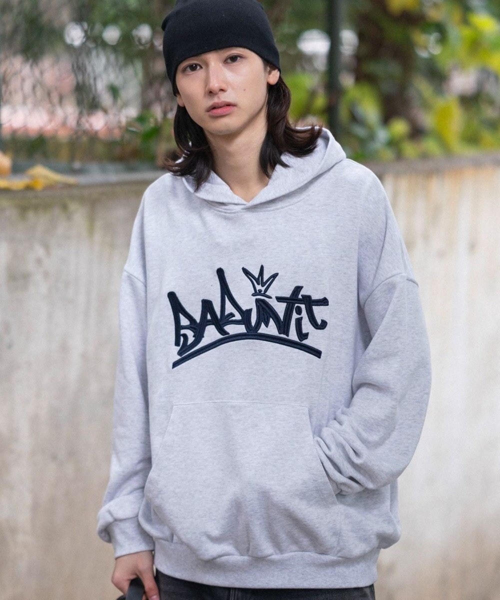 WEGO 【ユニセックス着用ITEM/SMLサイズ展開】グラフィックロゴプルパーカー 