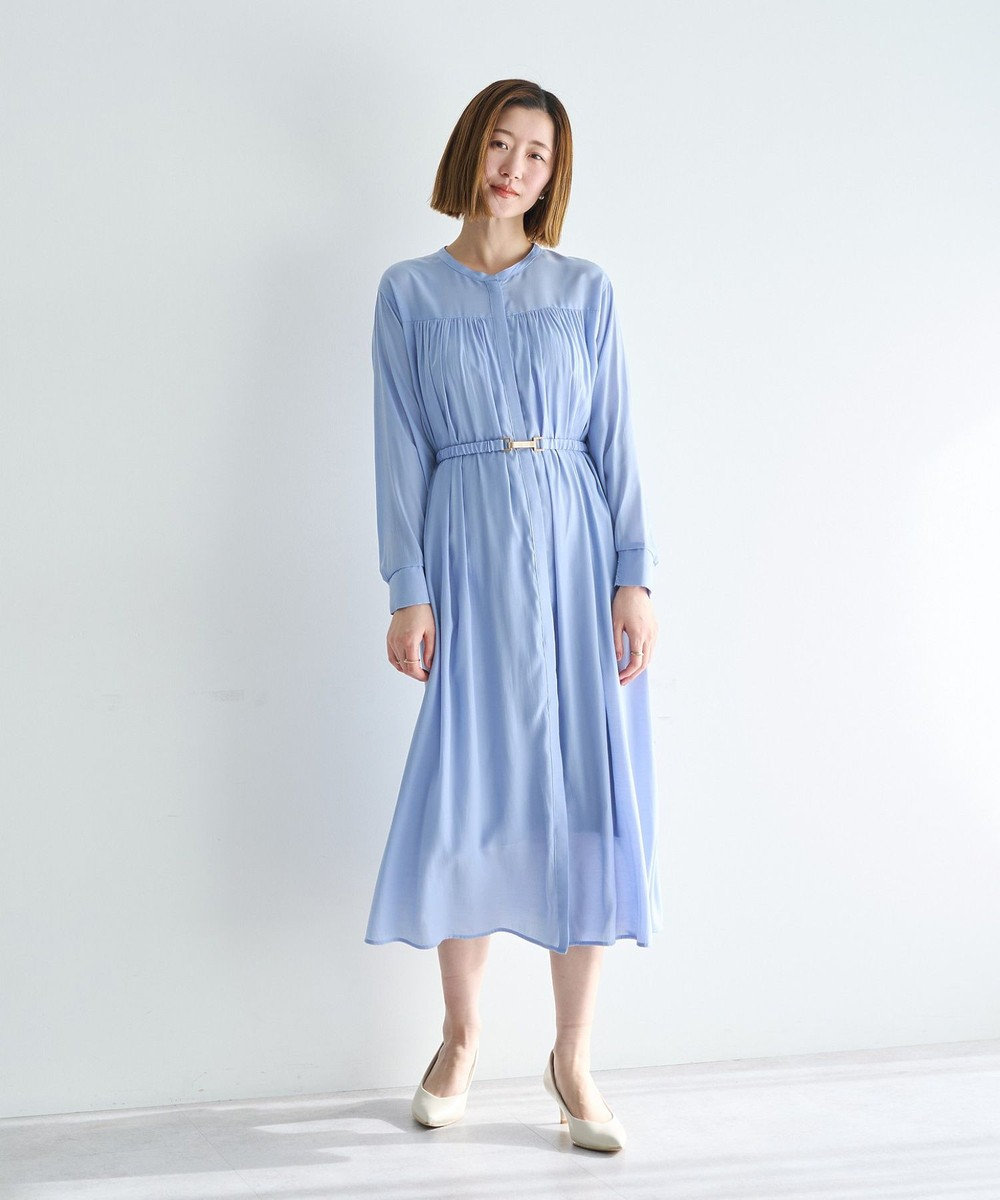 YECCA VECCA ベルト付きギャザーワンピース 