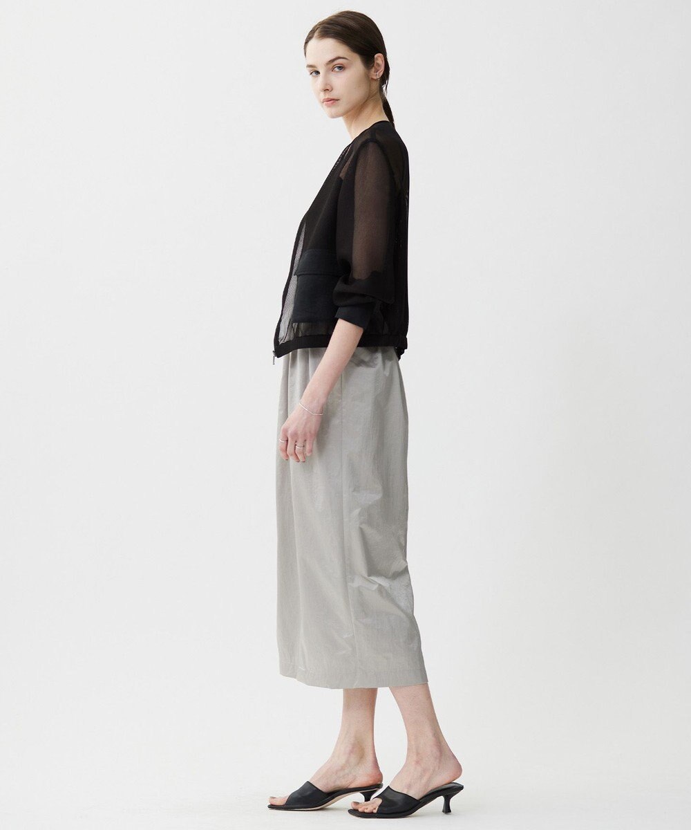 メタリックナイロンサテン コクーンスカート / ICB