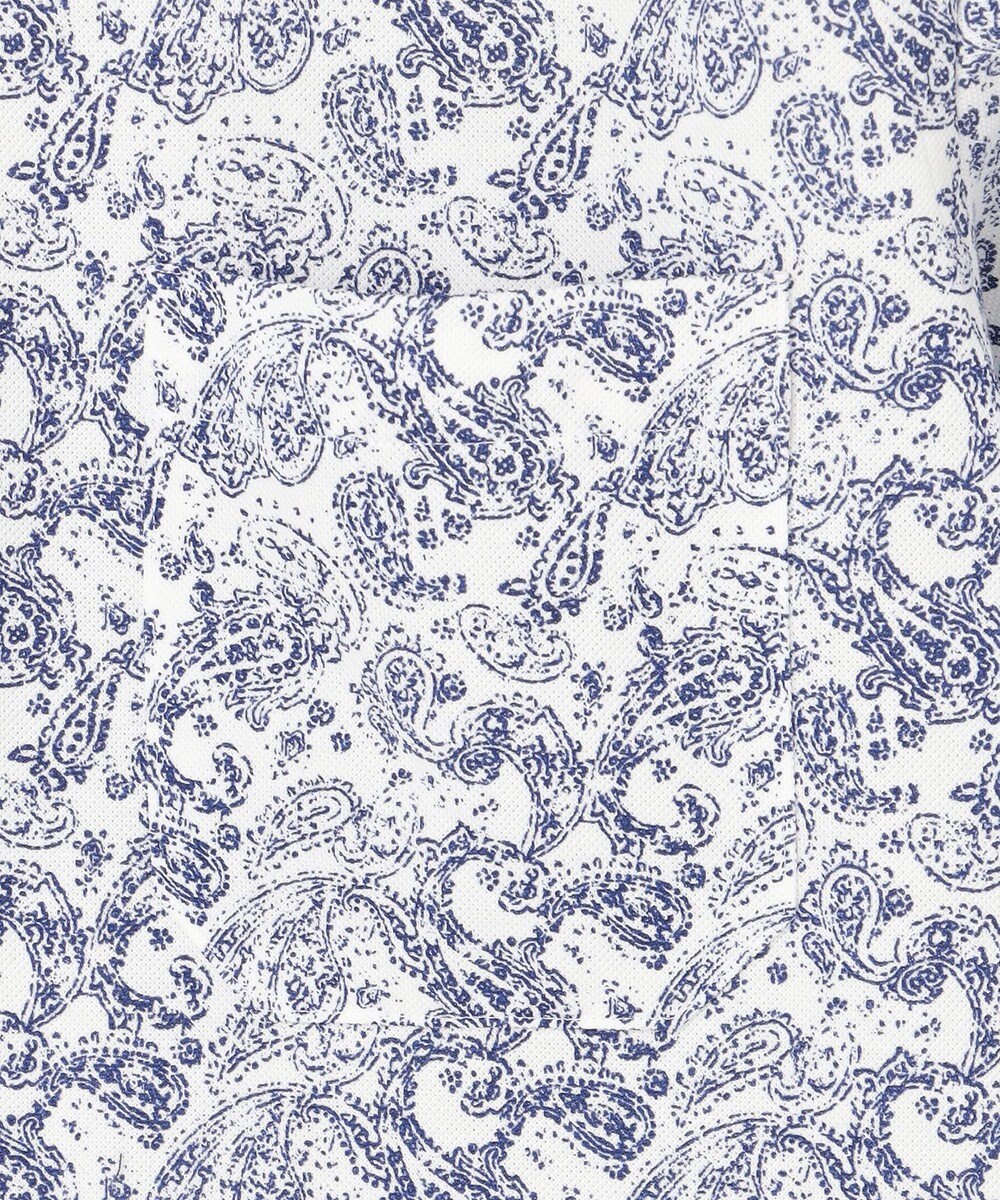 JOSEPH ABBOUD 【日本製ジャージー使用・清涼感・イージーケア】シャンブレー ペイズリープリント シャツ 