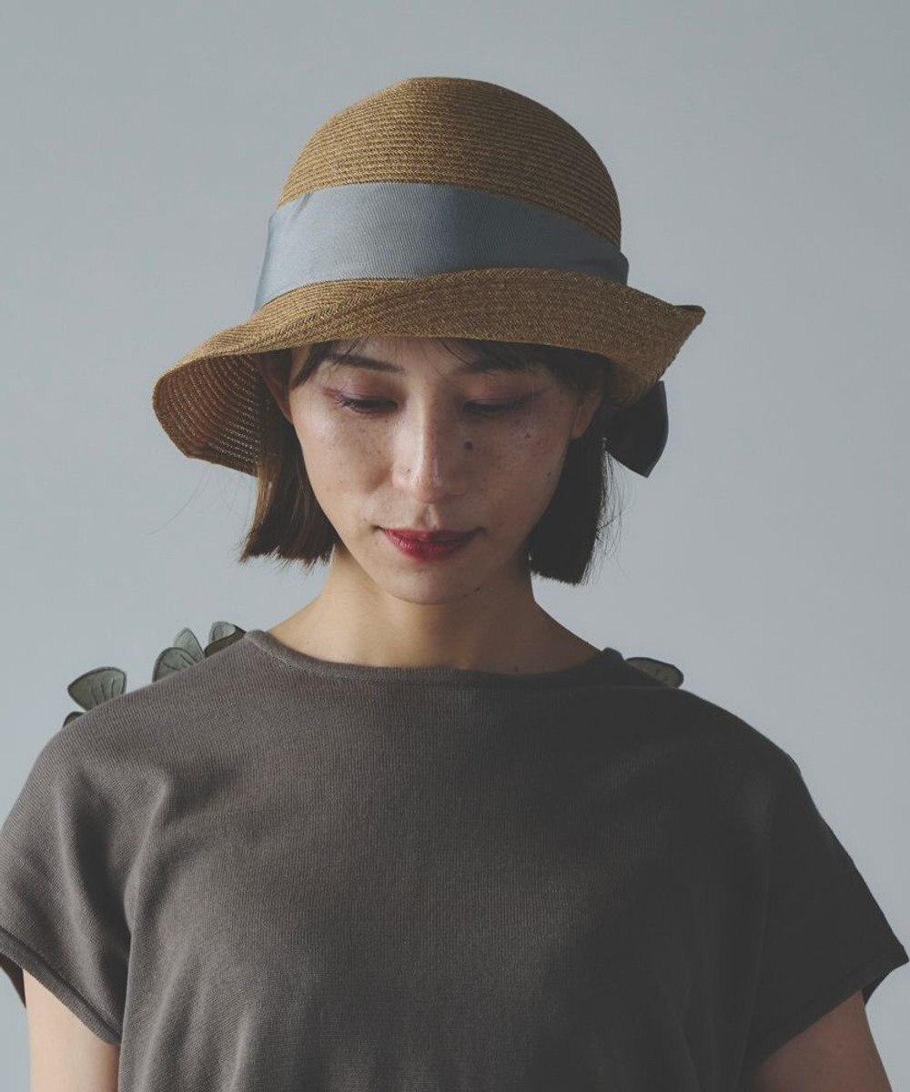 AND WOOL 〈UVカット加工〉〈軽くて折りたためる〉リボンの帽子 