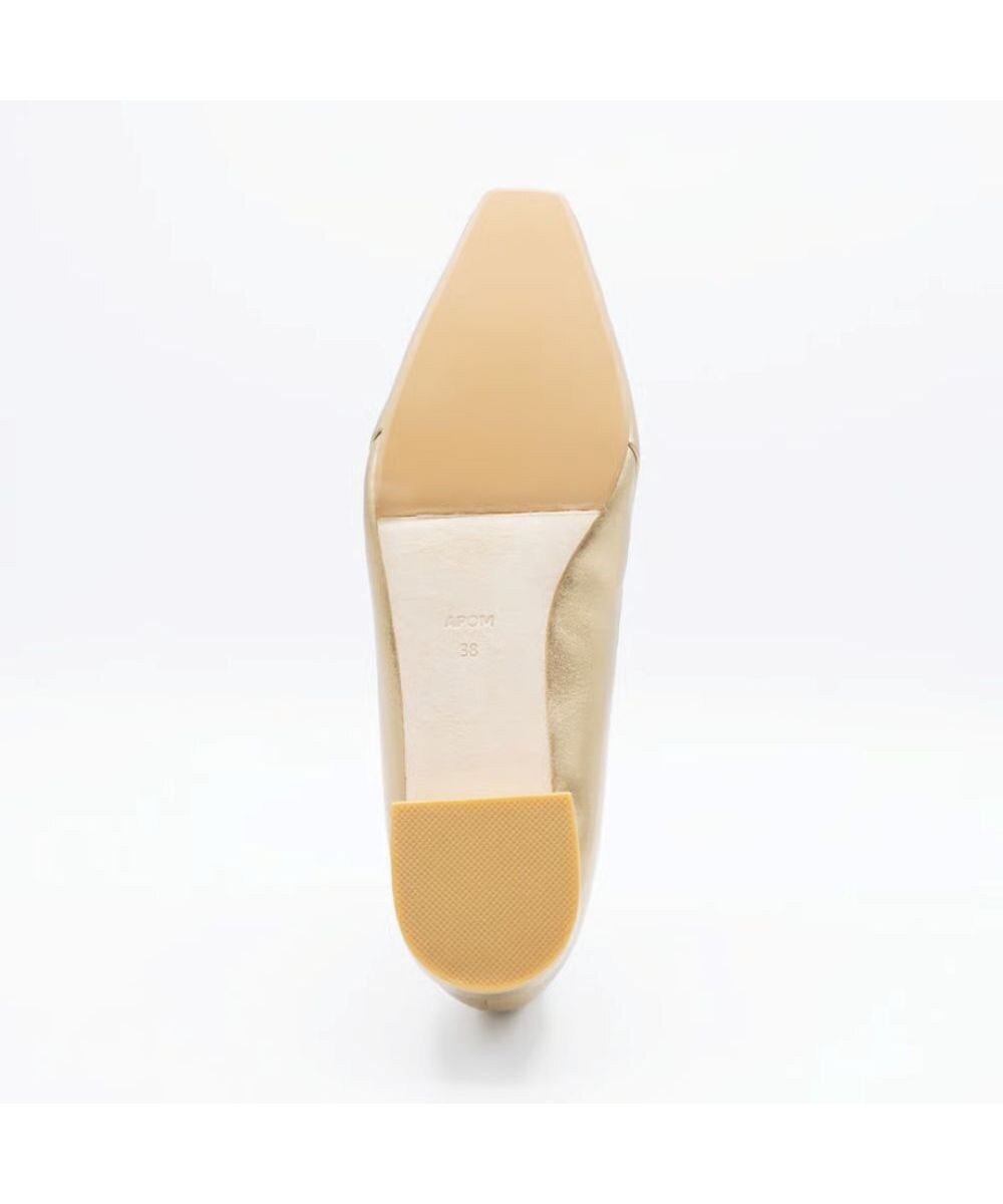 APOM 本革ソフトプリーツフラットパンプス20 