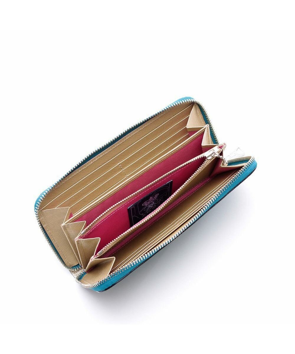 A.D.M.J. 牛革クロコ型押し ラウンドファスナーウォレット 