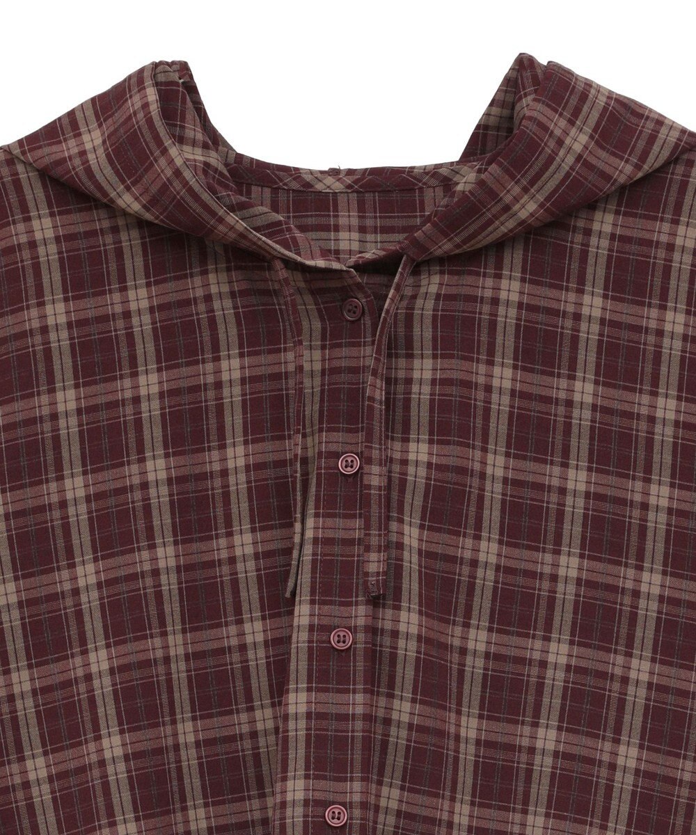 earth music&ecology フーディーチェックシャツ 