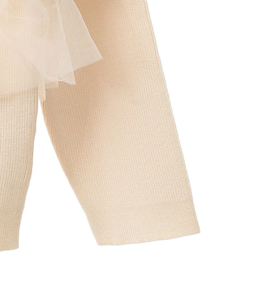 earth music&ecology 胸元チュールドッキングニットプルオーバー 