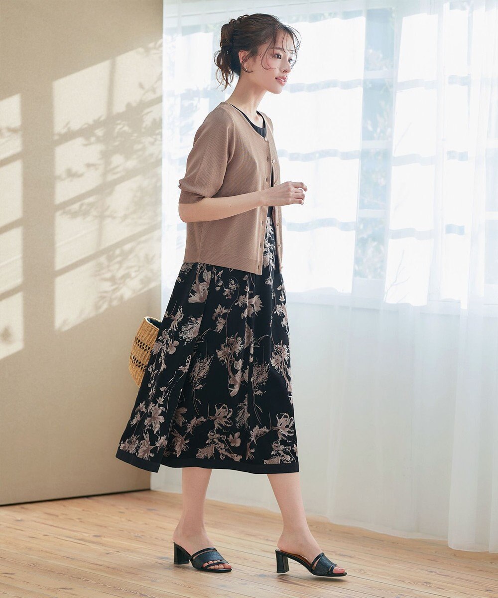 Tiaclasse  【洗える】ハーフスリーブサマーニットカーディガン 