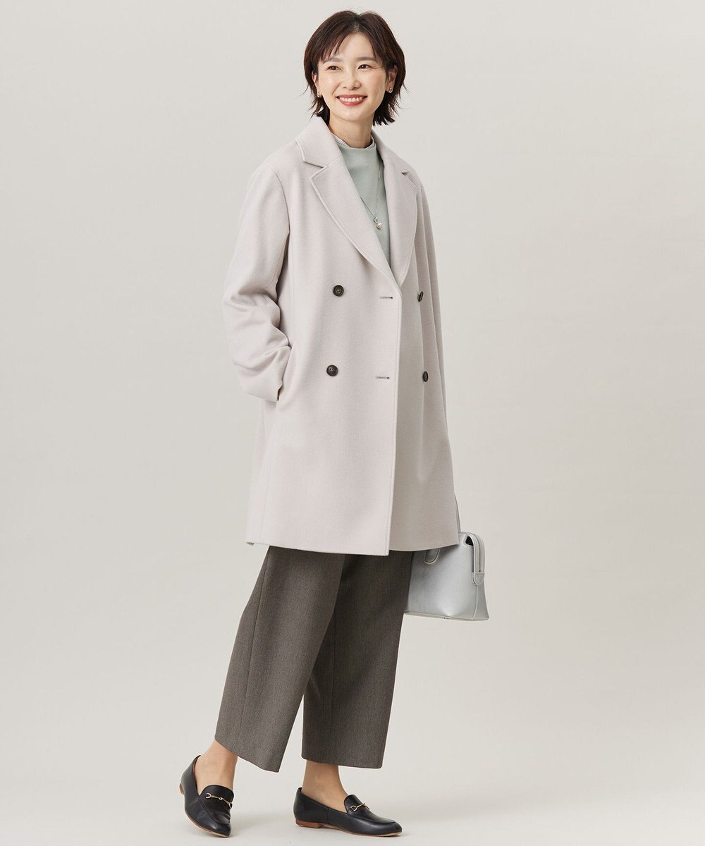 J.PRESS LADIES L Super150sAZAMIビーバー Pコート 