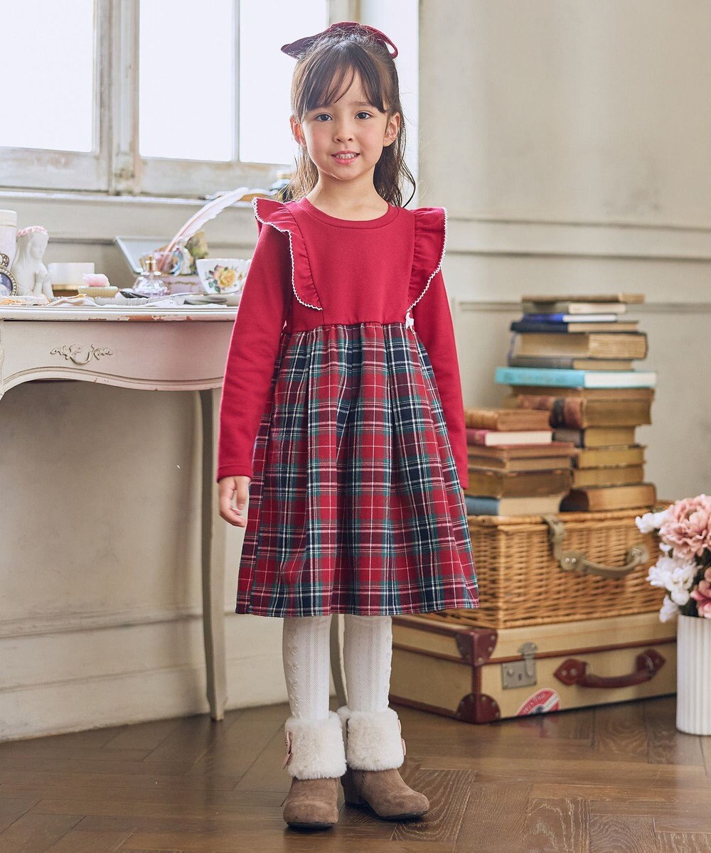 ANY KIDS リボン柄 ジャガードタイツ 