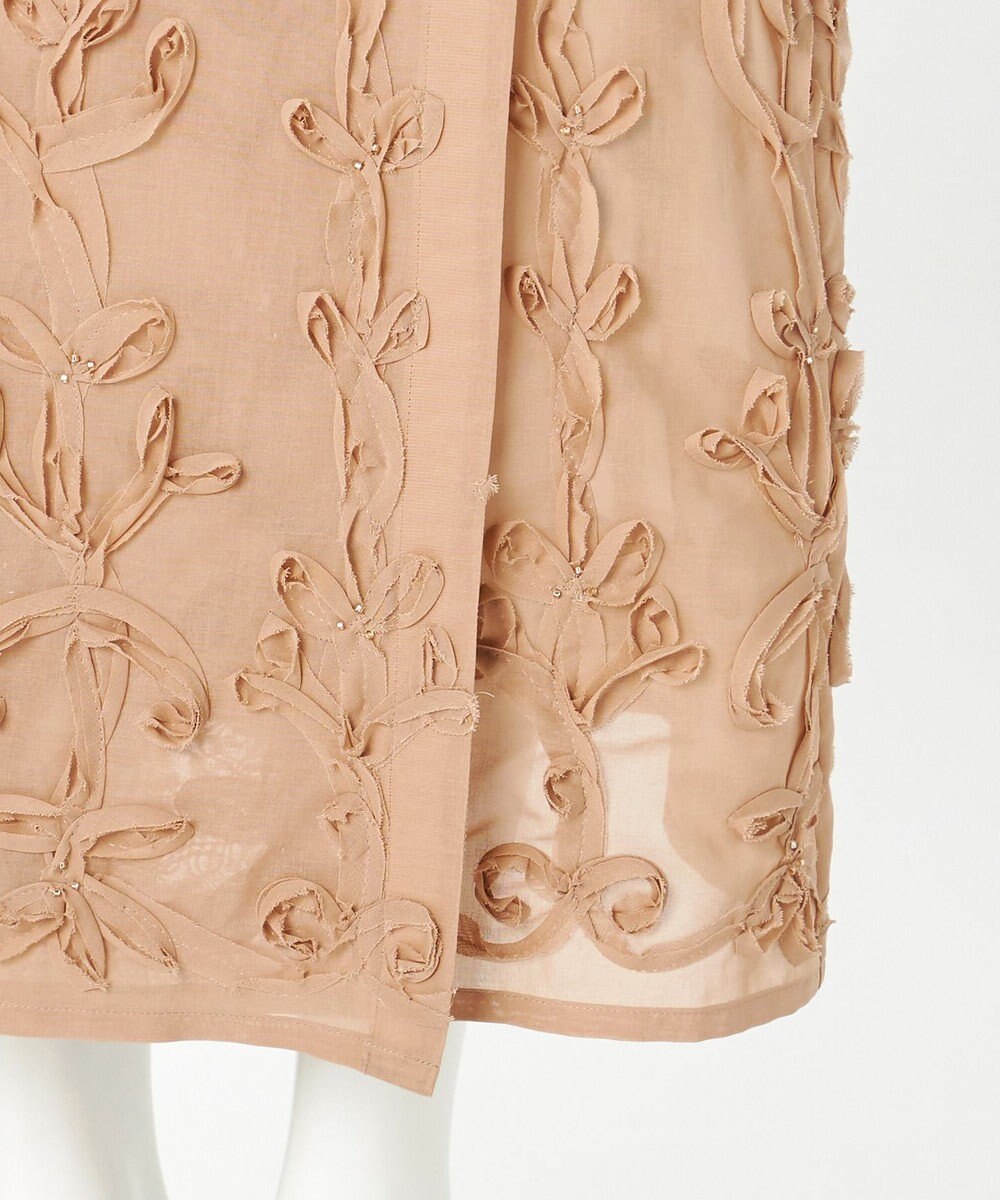 23区 【GOLD LABEL】コットンオーガンジー 刺繍 ラップスカート 