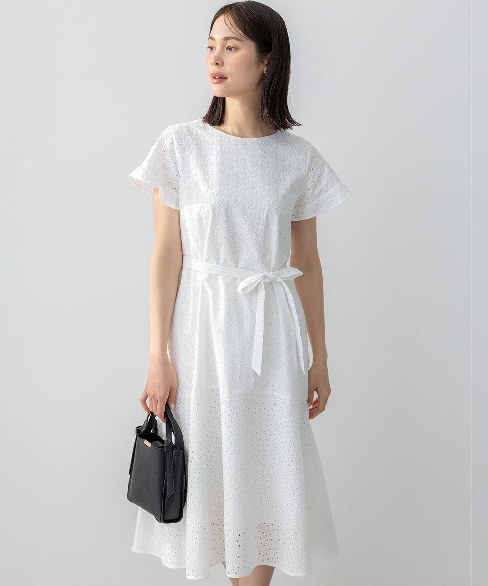 組曲 S エンブロイダリーレースフレアスリーブ ワンピース 