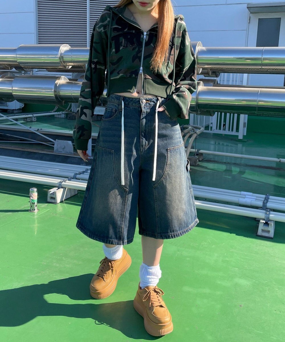 WEGO ロゴZIPショートパーカー 