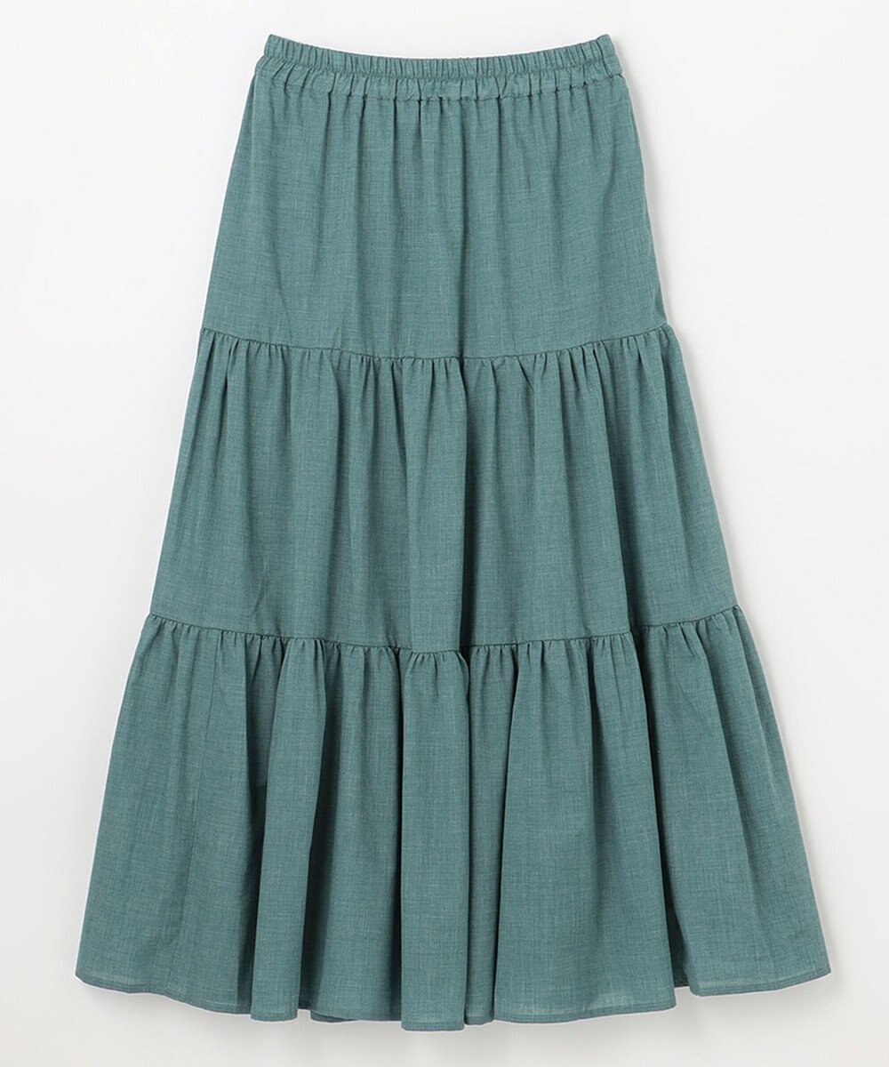 ANY 【ウエストゴム】シャンブレーライクティアード スカート 