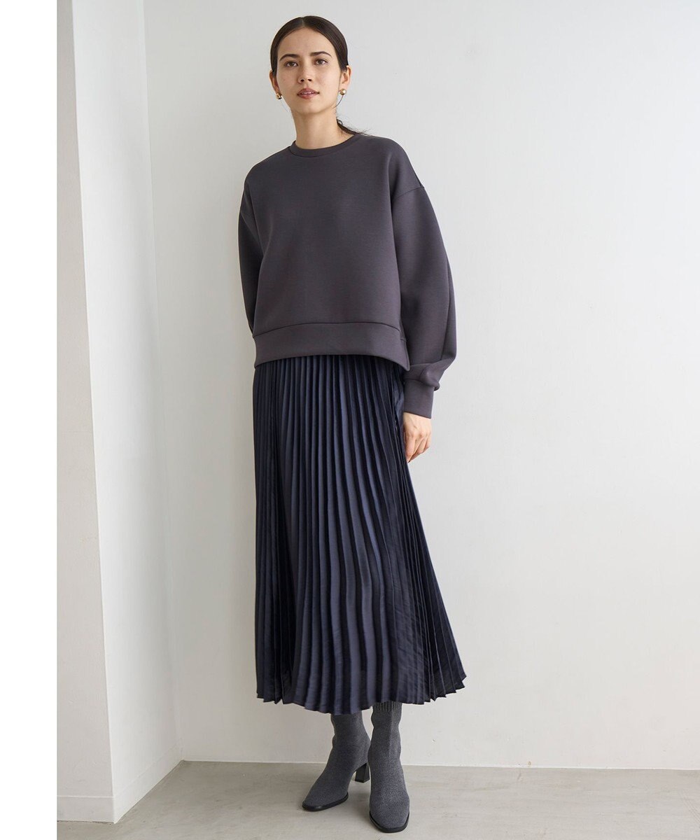 UNFILO L 【WEB限定】BEAUTY FORM JERSEY サイドZIP クロップドプルオーバー 