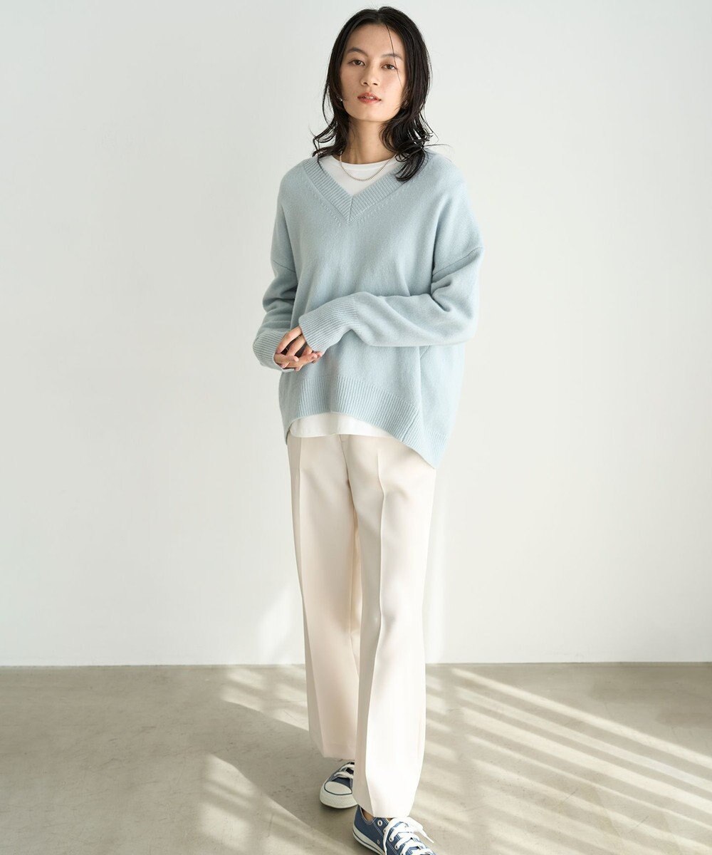 UNFILO ウールカシミヤ Vネックニット 